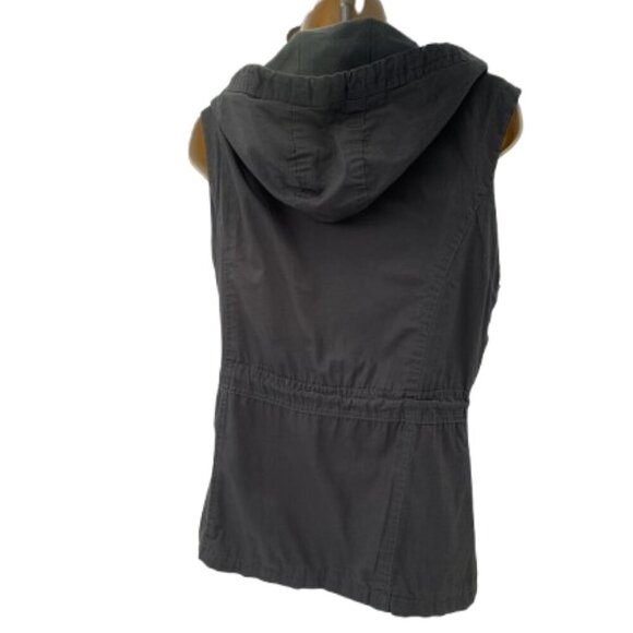 YMI Women’s Small Charcoal Hooded Utility Cargo Vest Jacket - Picture 5 of 8